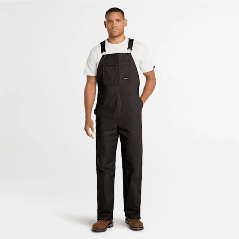 Men's Timberland PRO® GritFlex Canvas Bib Overall in Black sold by Timberland