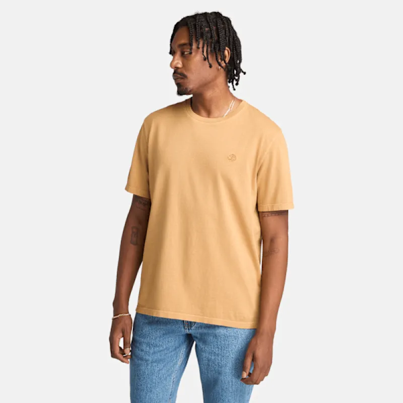 Timberland Men's Dunstan River Garment Dye Short-Sleeve T-Shirt in Light Wheat B sold by Timberland