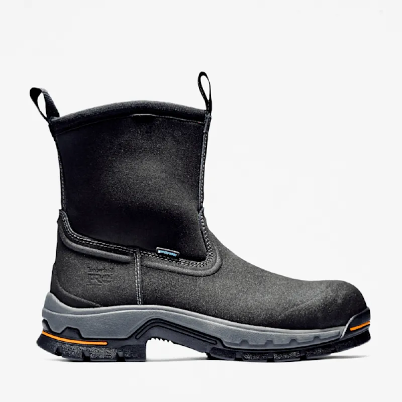 Timberland Men's Stockdale Pull On Alloy Toe Waterproof Work Boot in Black sold by Timberland