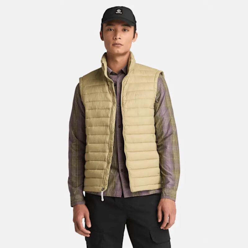 Timberland Men's Axis Peak Durable Water-Repellent Vest in Lemon Pepper sold by Timberland
