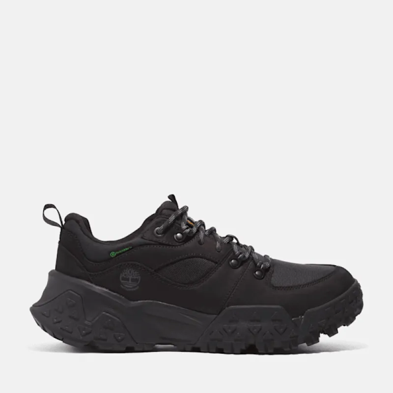 Timberland Men's Motion Scramble Low Lace-Up Waterproof Hiker in Black Nubuck sold by Timberland