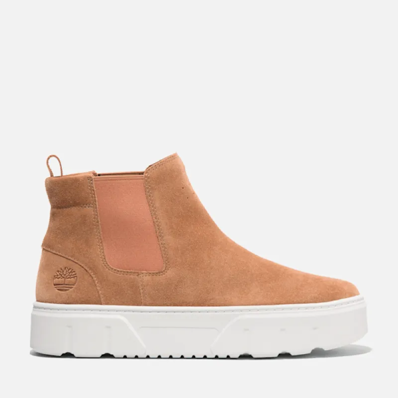 Timberland Women's Laurel Court Mid Pull On Sneaker in Rust Suede sold by Timberland