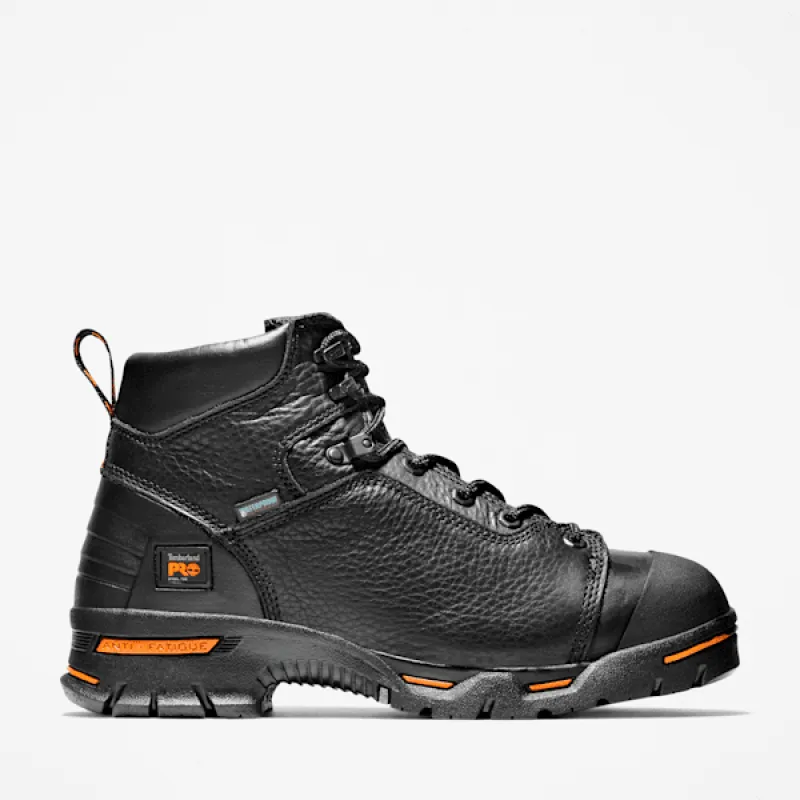 Men's Timberland PRO® Endurance 6" Steel Toe Waterproof Work Boot in Black sold by Timberland