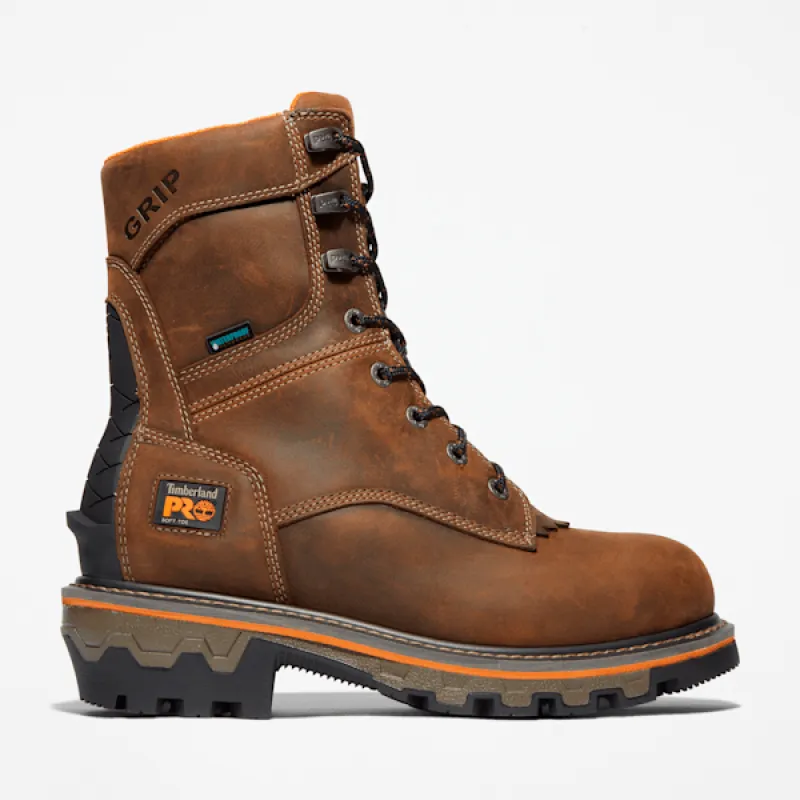 Timberland Men's Boondock HD Logger Soft Toe Waterproof Work Boot in Brown sold by Timberland