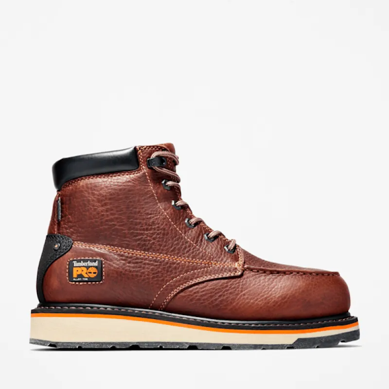 Timberland Men's Gridworks 6" Alloy Toe Waterproof Work Boot in Brown sold by Timberland