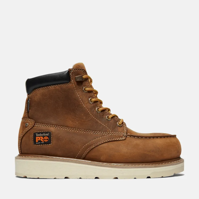 Timberland Men's Gridworks 6" Alloy Toe Waterproof Work Boot in Brown sold by Timberland