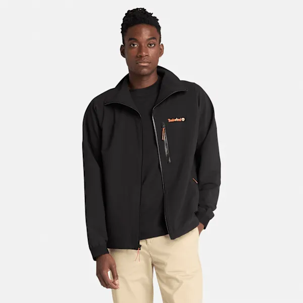 Timberland Men's Durable Water-Repellent Softshell Jacket in Black/Black sold by Timberland