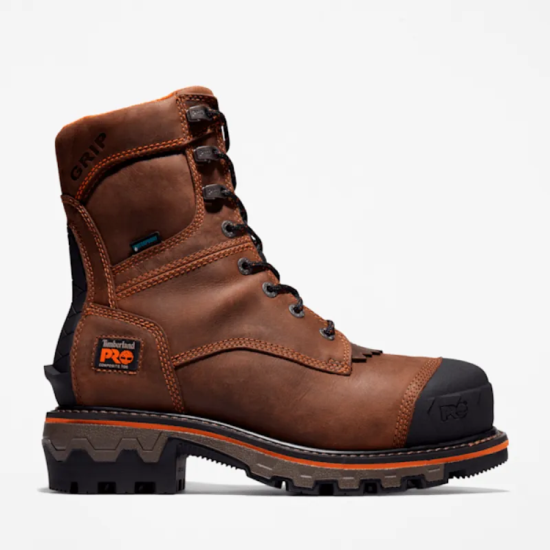 Timberland Men's Boondock HD Logger Composite Toe Waterproof Insulated Work Boot in Brown sold by Timberland