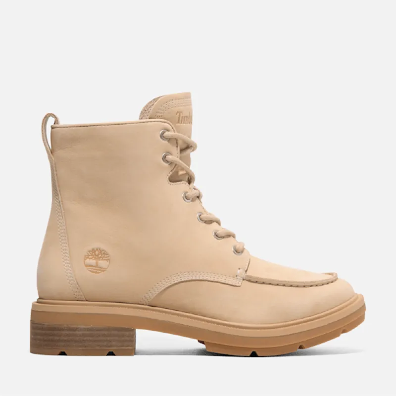 Timberland Women's Brimfield Mid Lace-Up Boot in Light BEI Nubuck sold by Timberland