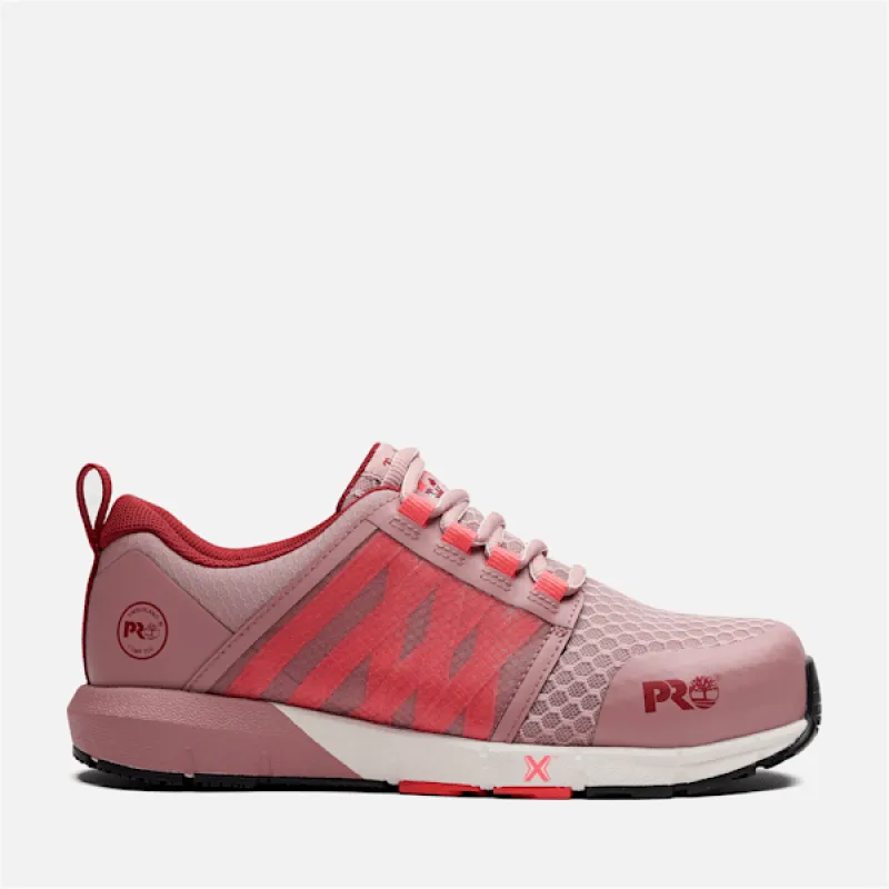 Timberland Women's Radius Composite Toe Work Sneaker in Pink sold by Timberland