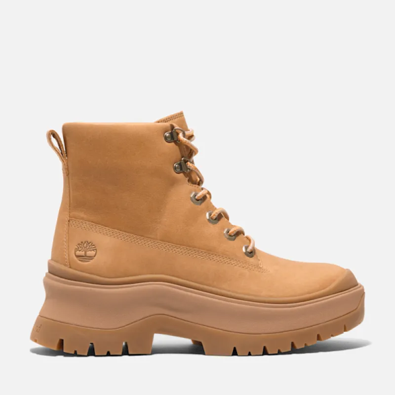 Timberland Women's Roxie Lane Mid Lace-Up Boot in Wheat Full Grain sold by Timberland