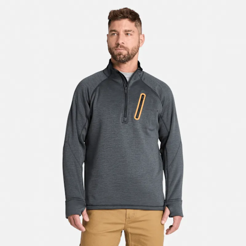 Men's Timberland PRO® Reaxion Quarter-Zip Athletic-Fit Fleece Jacket in Chrcl Heather/Chrcl sold by Timberland