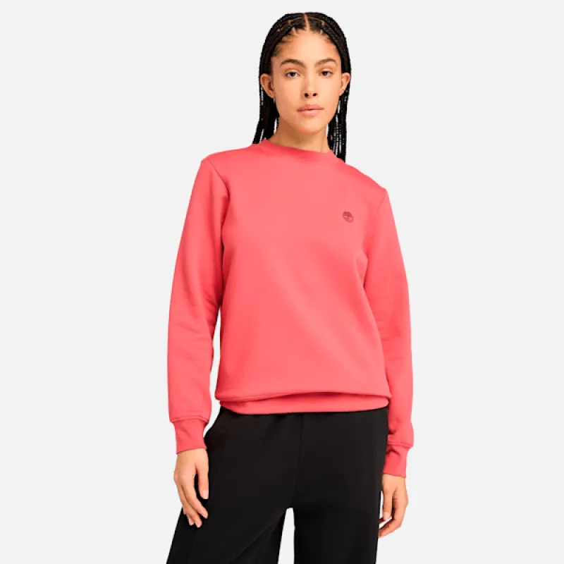 Timberland Women's Brushed Back Crew Sweatshirt in Garnet Rose sold by Timberland
