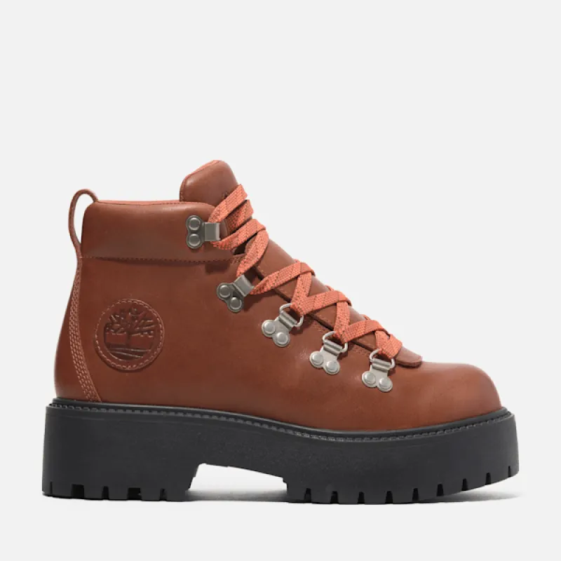 Timberland Women's Stone Street Mid Lace-Up Platform Hiker in RST Full Grain sold by Timberland