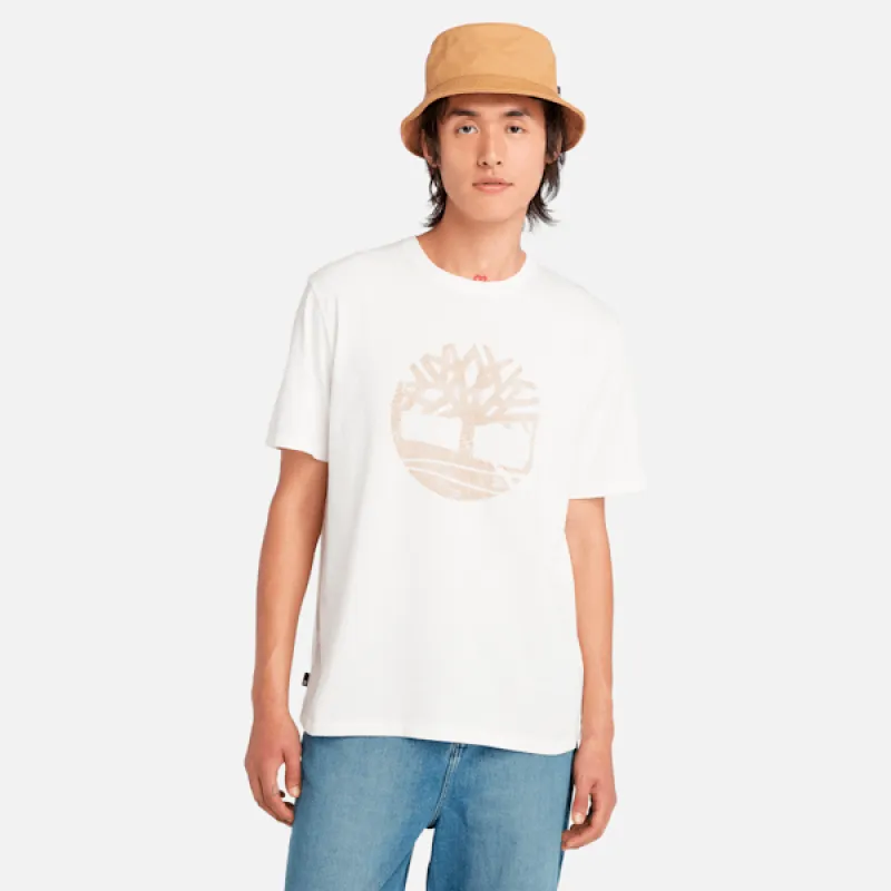 Timberland Men's Merrymack River Garment Dye Logo Graphic T-Shirt in Undyed sold by Timberland