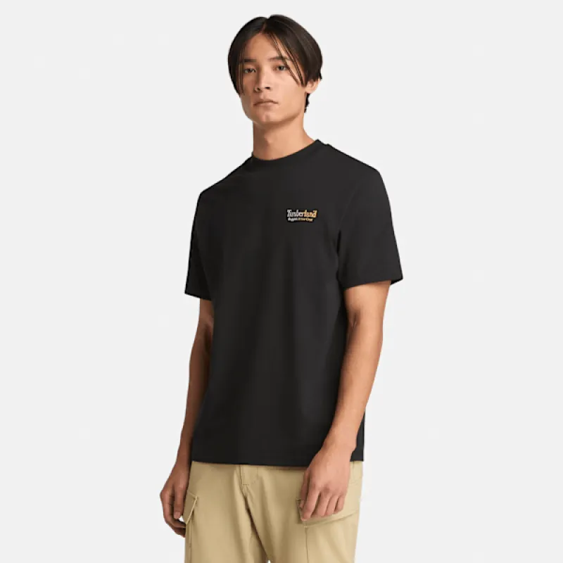 Timberland Men's Rugged Active Gear Back Graphic T-Shirt in Black sold by Timberland