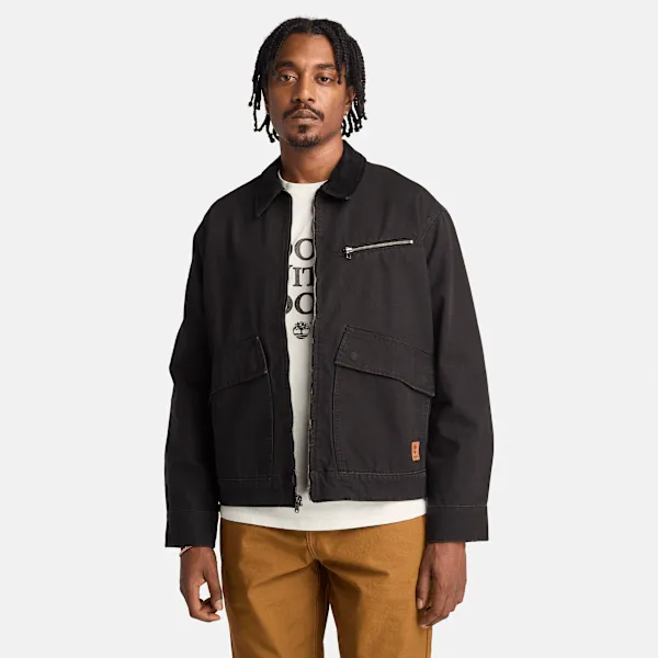 Timberland Men's Strafford Washed Canvas Jacket in Black sold by Timberland