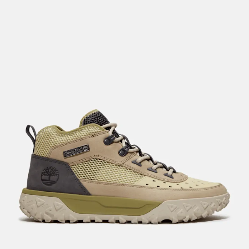 Timberland Men's GreenStride™ Motion 6 Mid Lace-Up Hiking Boot in Light Green sold by Timberland