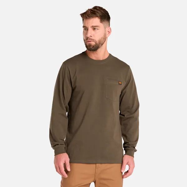 Men's Timberland PRO® Core Pocket Long-Sleeve T-Shirt in Olive Night sold by Timberland