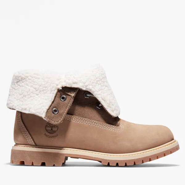 Women's Timberland Authentics Waterproof Roll-Top Boot in Taupe sold by Timberland