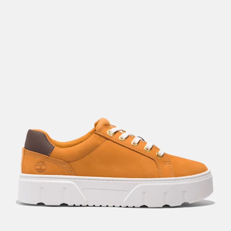 Timberland Women's Laurel Court Low Lace-Up Sneaker in Wheat Nubuck sold by Timberland