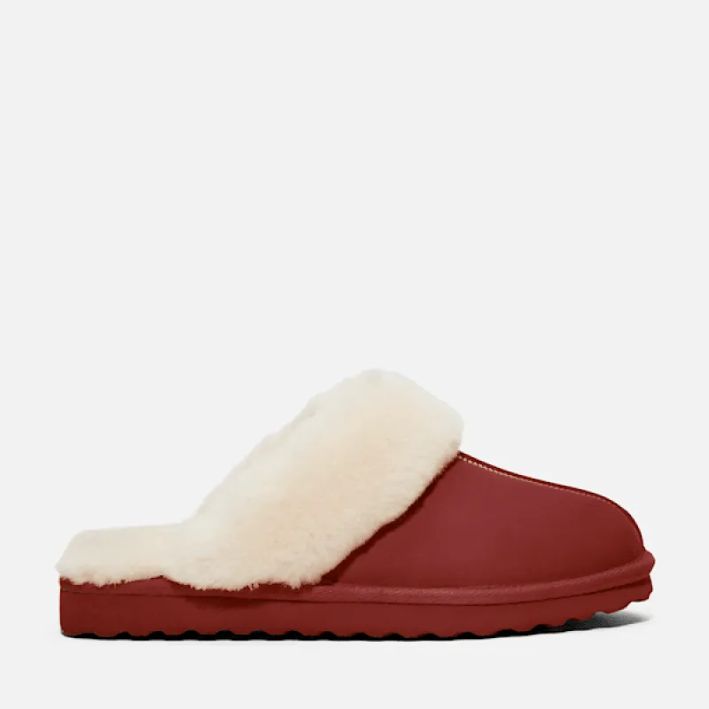 Timberland Women's Culver Ridge Shearling Scuff Slipper in Apple Butter sold by Timberland
