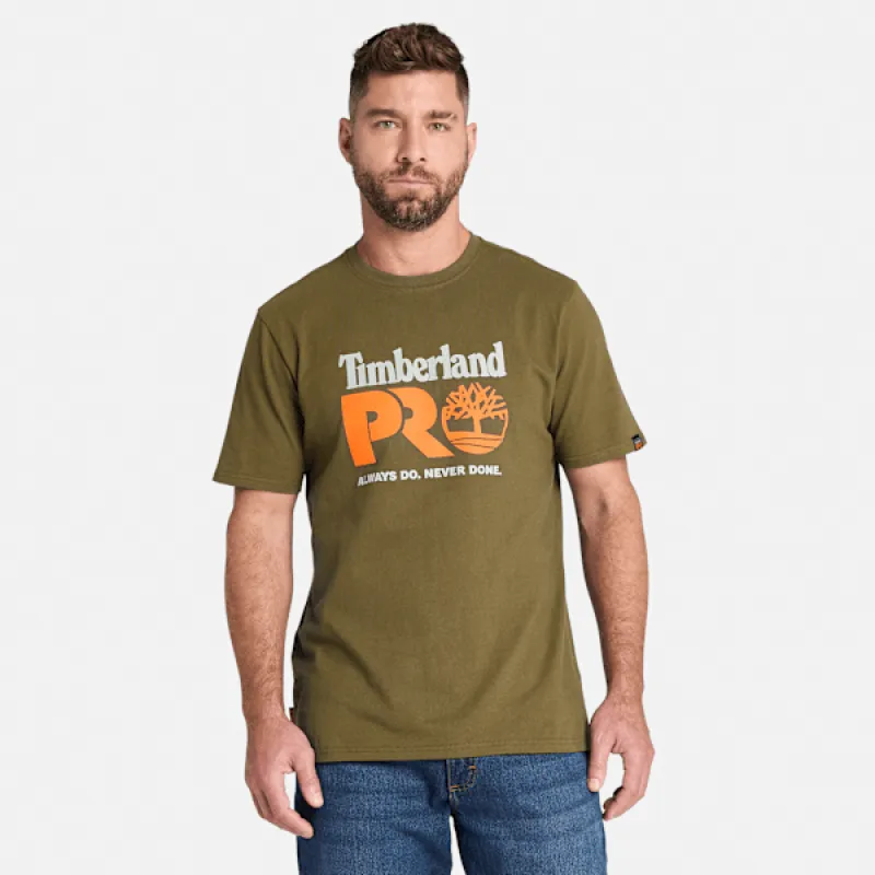 Men's Timberland PRO® Core Logo T-Shirt in Burnt Olive sold by Timberland