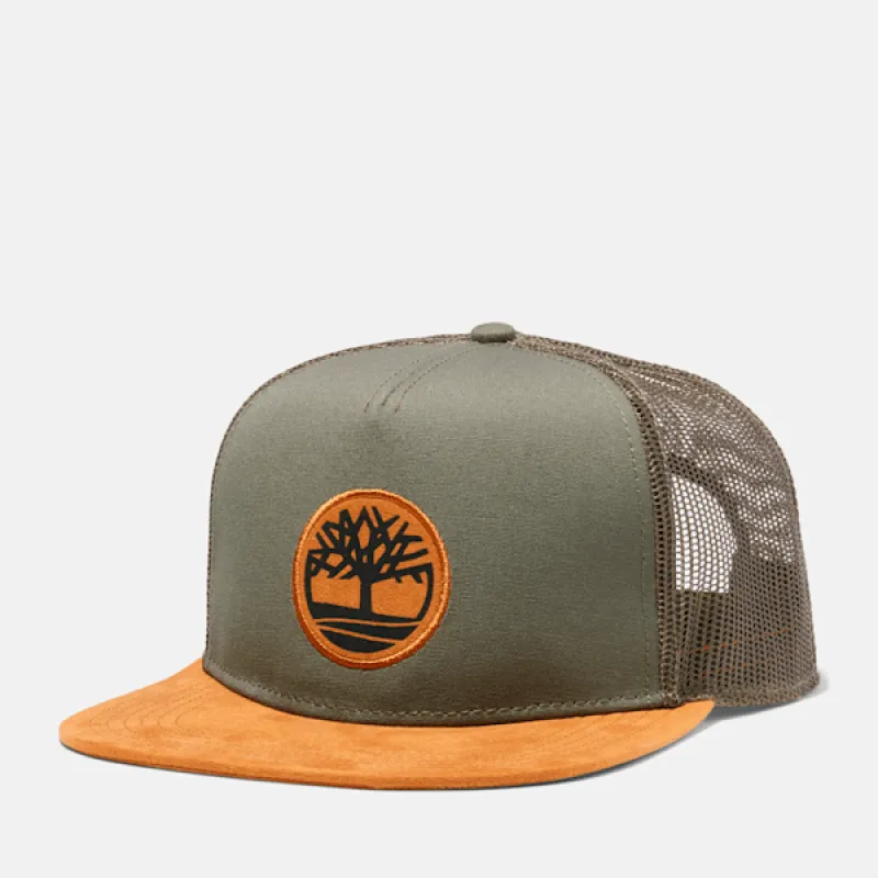 Timberland Trucker Hat w/Faux Suede Brim in Leaf Green sold by Timberland
