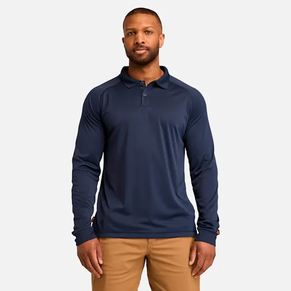 Men's Timberland PRO® Wicking Good Long Sleeve Polo in Navy sold by Timberland