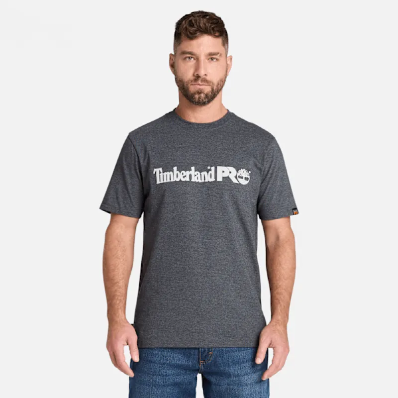 Men's Timberland PRO® Core Linear Logo T-Shirt in Dpest Grey Hthr sold by Timberland