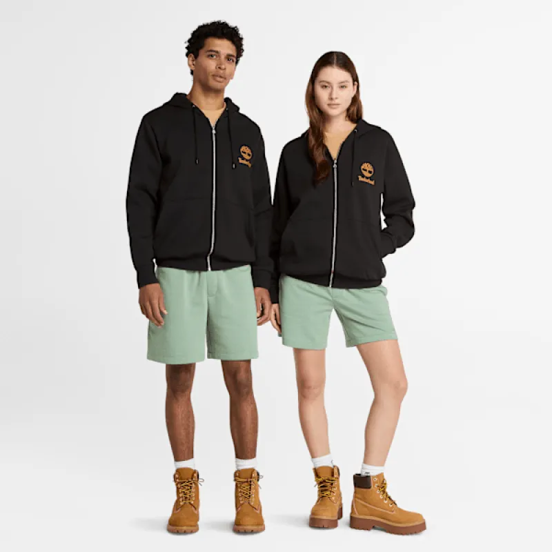 Timberland Print Stack Logo Full-Zip Hoodie in Black sold by Timberland