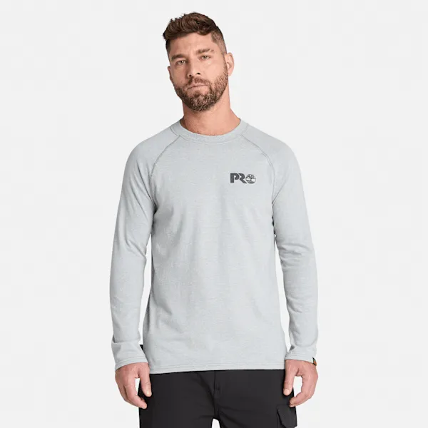 Men's Timberland PRO® Core Reflective Logo Long-Sleeve T-Shirt in Medium Grey Heather sold by Timberland