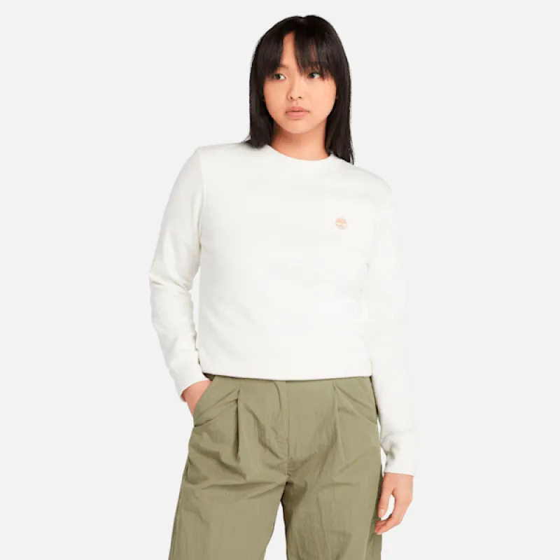 Timberland Women's Brushed Back Crew Sweatshirt in Vintage White sold by Timberland