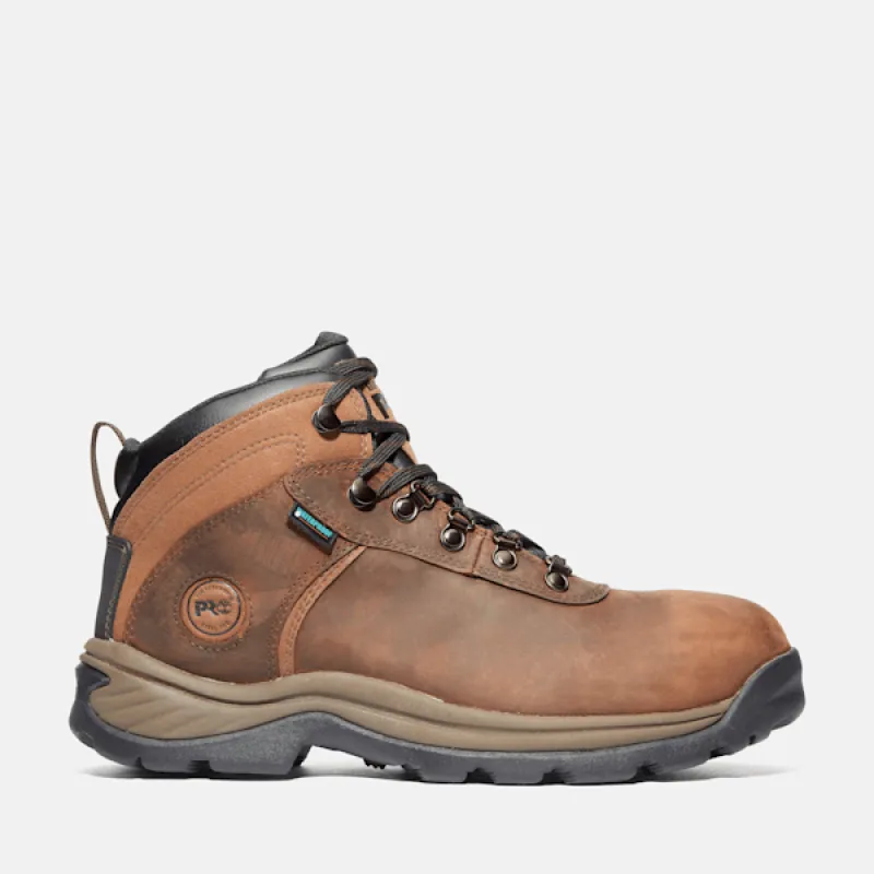 Timberland Men's Flume Work Steel Toe Waterproof Work Boot in Brown sold by Timberland