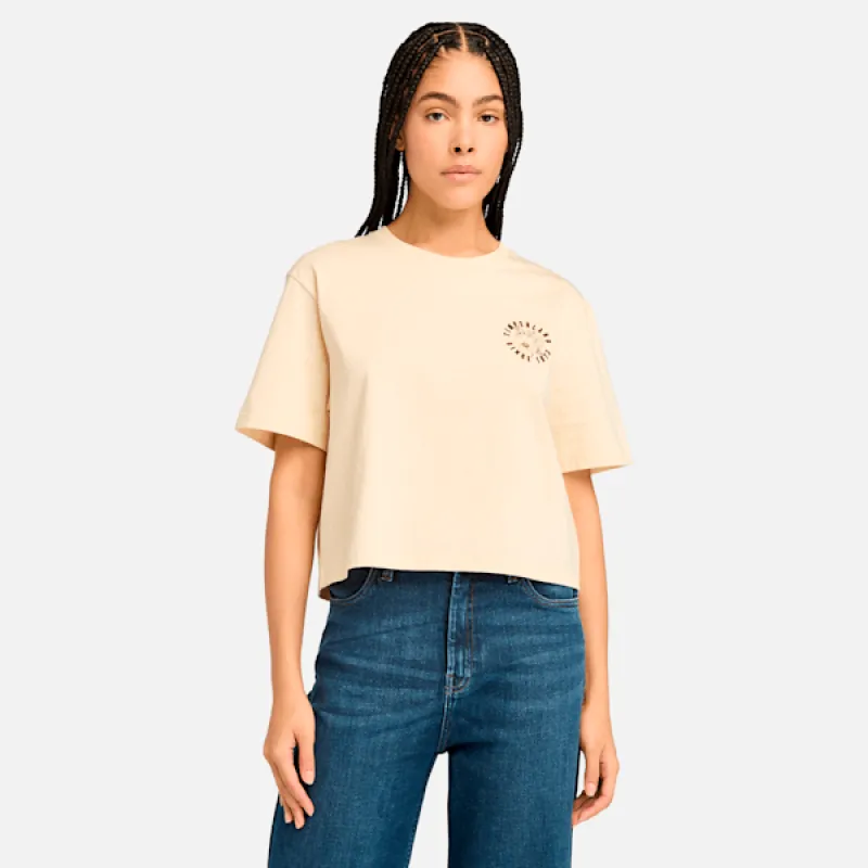 Timberland Women's Graphic Short Sleeve T-Shirt in Angora sold by Timberland