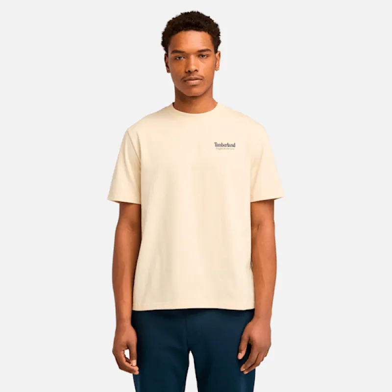 Timberland Men's Rugged Active Gear Back Graphic T-Shirt in Angora sold by Timberland