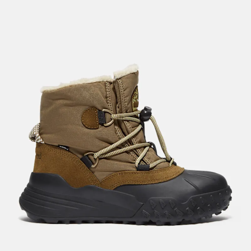 Timberland Women's Moriah Range Mid Warm Lined Waterproof Snow Boot in OLV Woven sold by Timberland