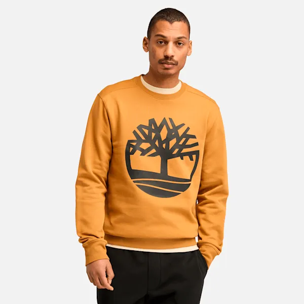 Men's Timberland Tree Logo Crewneck Sweatshirt in Wheat Boot/Black sold by Timberland
