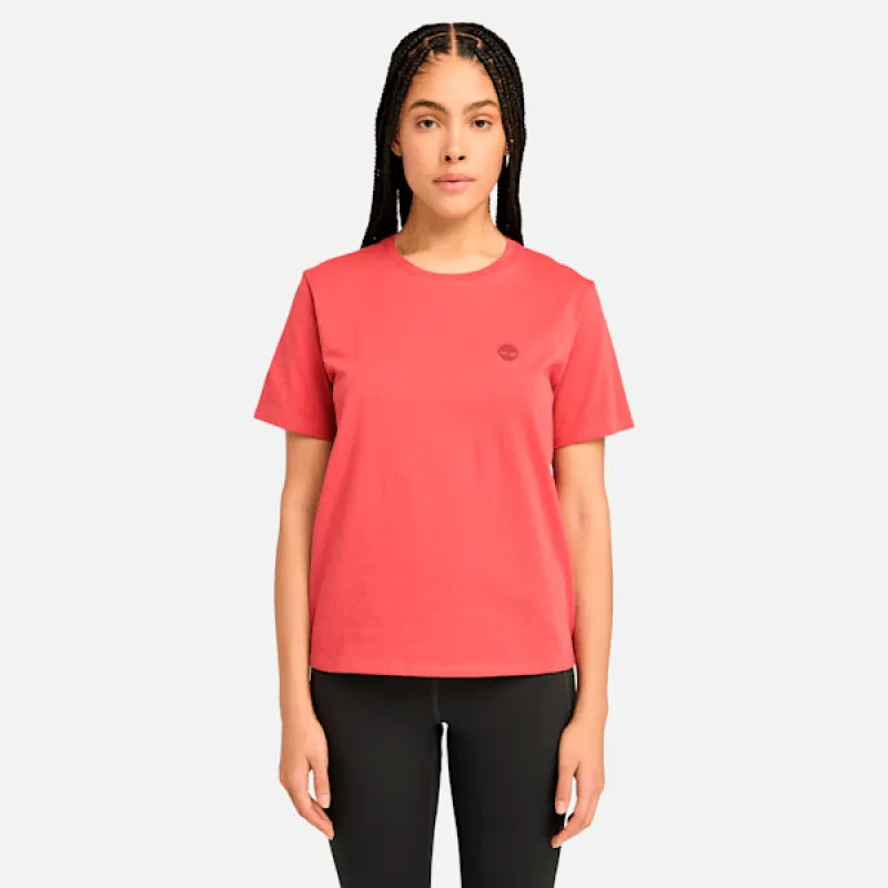 Timberland Women's Dunstan Short Sleeve T-Shirt in Garnet Rose sold by Timberland