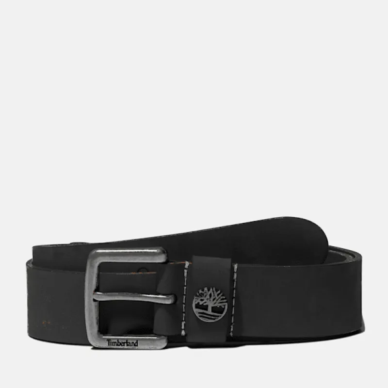 Timberland Men's Tree-Logo Keeper Belt in Black made by Timberland