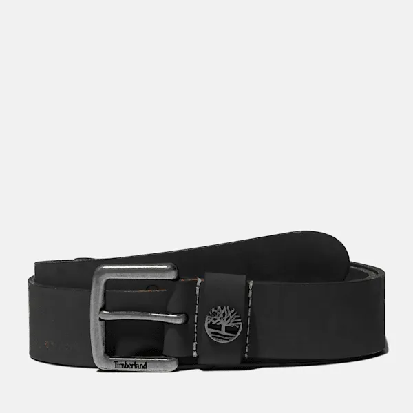Timberland Men's Tree-Logo Keeper Belt in Black sold by Timberland
