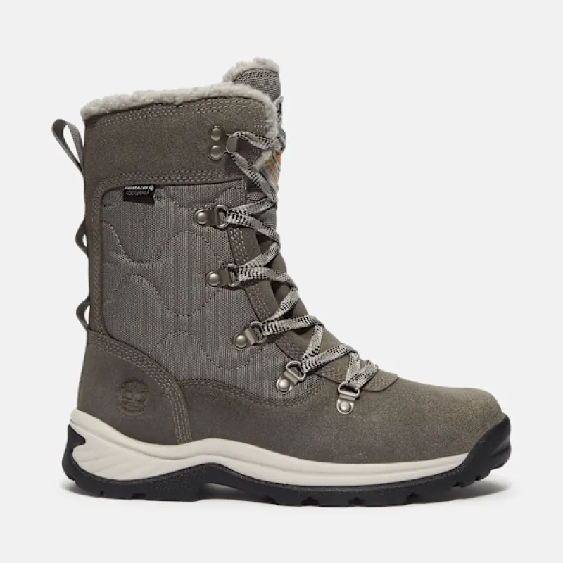Timberland Women's Chocorua Tall Lace-Up Waterproof Snow Boot in  GreyGrain sold by Timberland