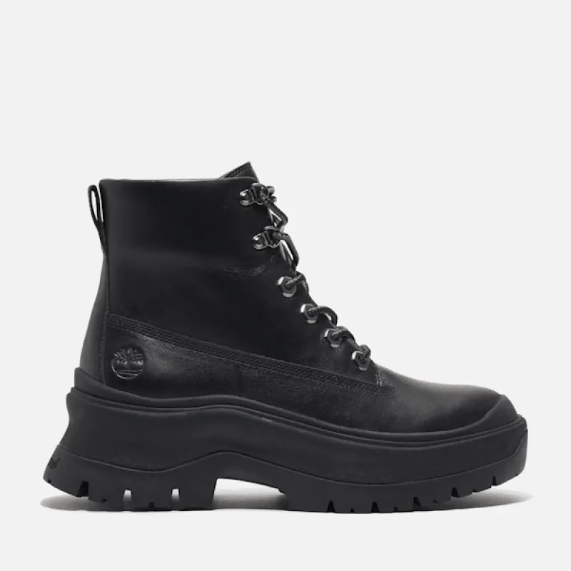 Timberland Women's Roxie Lane Mid Lace-Up Boot in Black Full Grain sold by Timberland