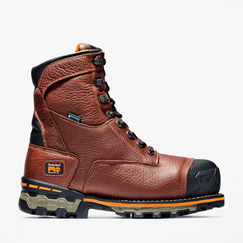 Timberland Men's Boondock 8" Composite Toe Waterproof Insulated Work Boot in Brown sold by Timberland