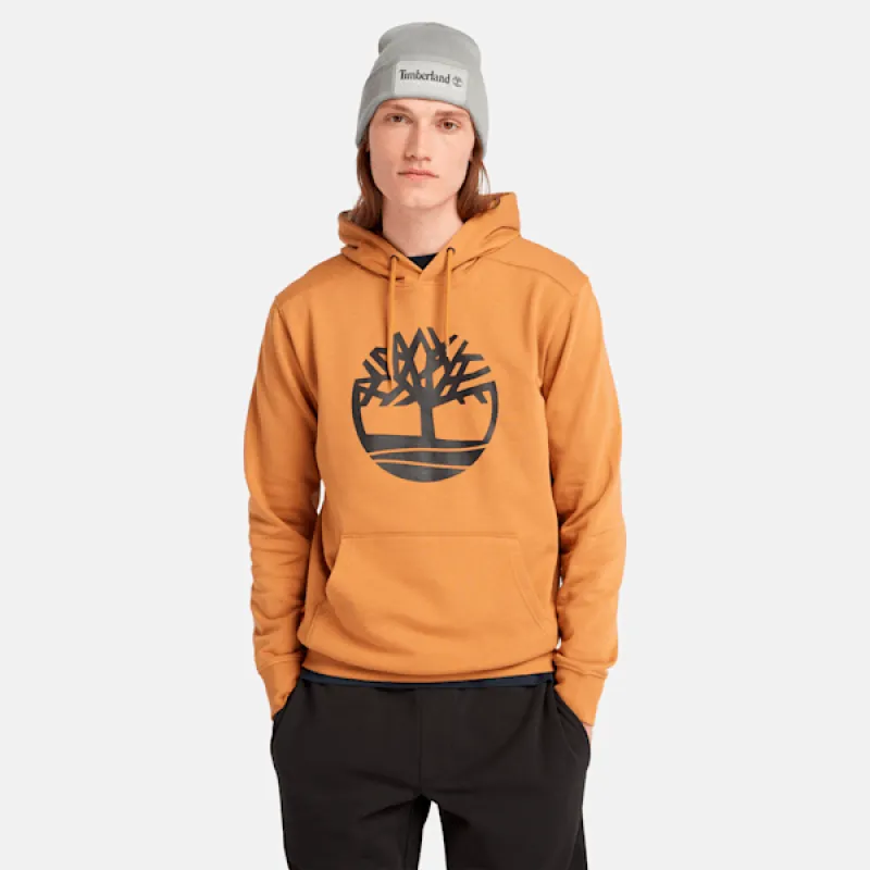 Timberland Men's Kennebec River Tree Logo Hoodie in Wheat Boot/Black sold by Timberland