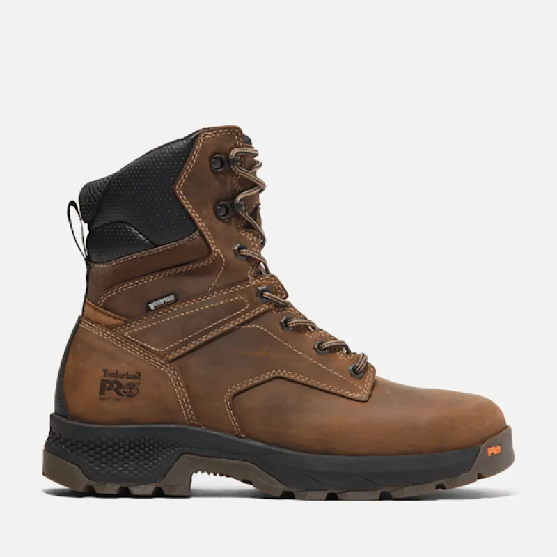 Timberland Men's TiTAN EV 8" Comp-Toe Waterproof Work Boot in  BrownGrain sold by Timberland