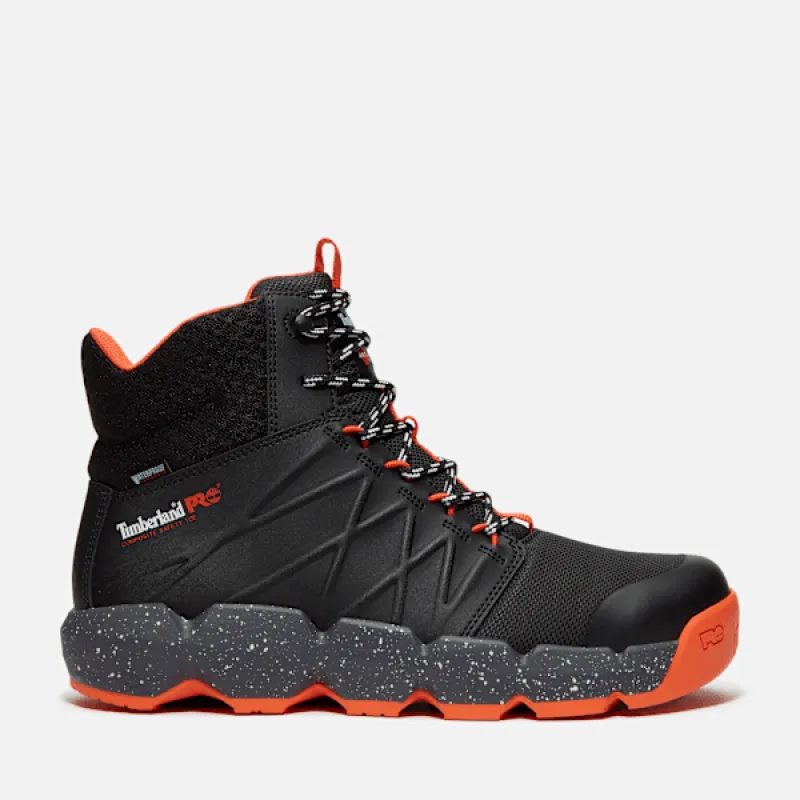 Timberland Men's Morphix 6" Waterproof Composite Toe Work Boot in Black Leather sold by Timberland