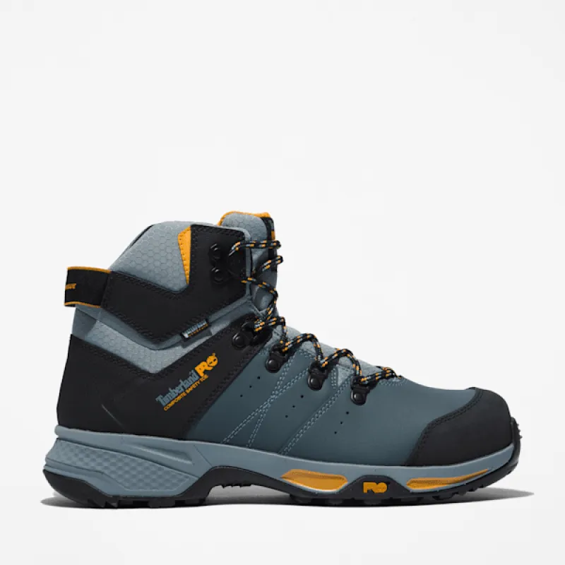 Timberland Men's Switchback Composite Toe Waterproof Work Boot in Grey sold by Timberland