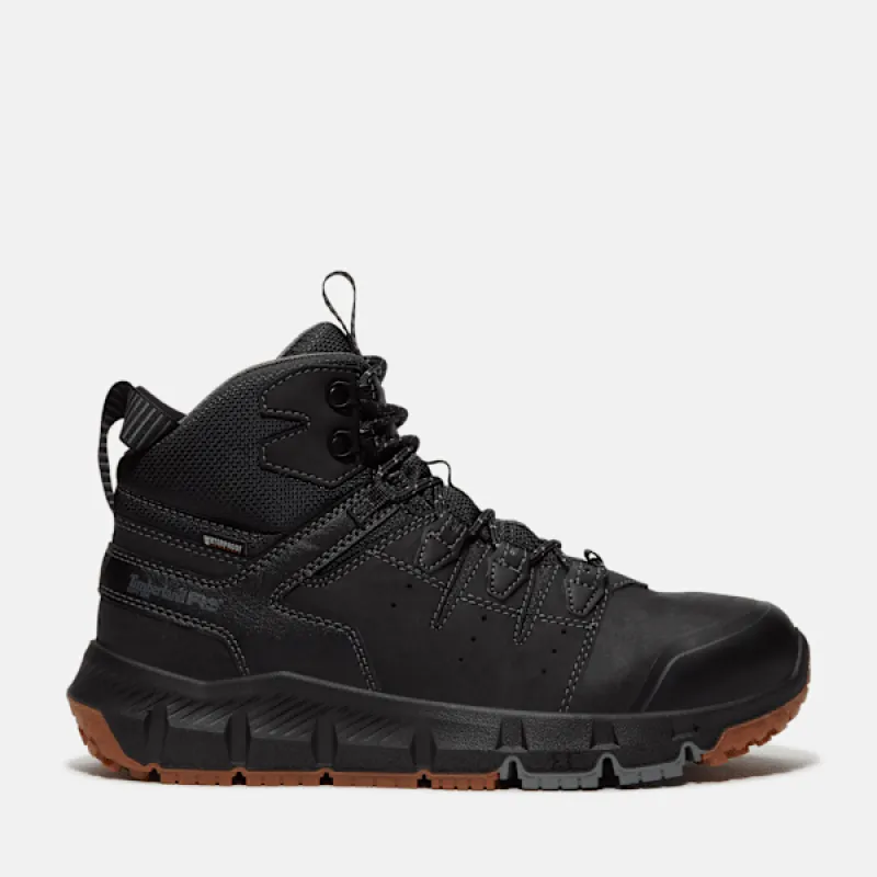 Timberland Men's Tempe 6" Soft Toe Waterproof Work Boot in Black Leather sold by Timberland