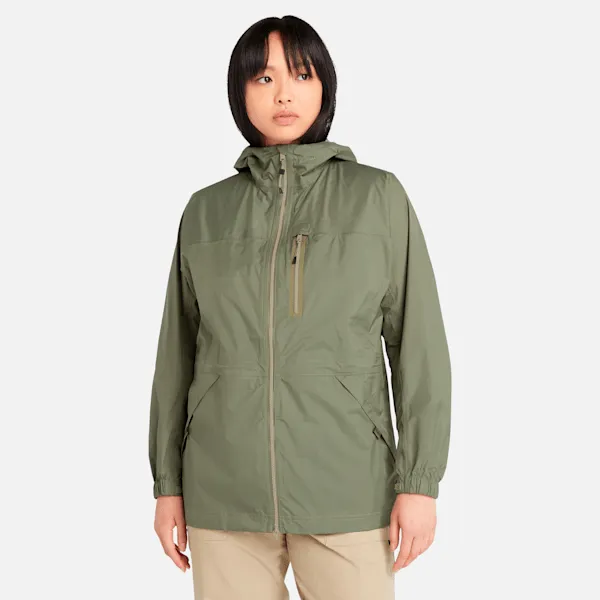 Timberland Women’s Jenness Waterpoof Packable Jacket in Cassel Earth sold by Timberland